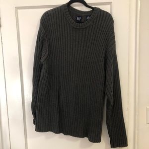 Gap Cotton Dark Grey Oversized Knit Cotton Sweater